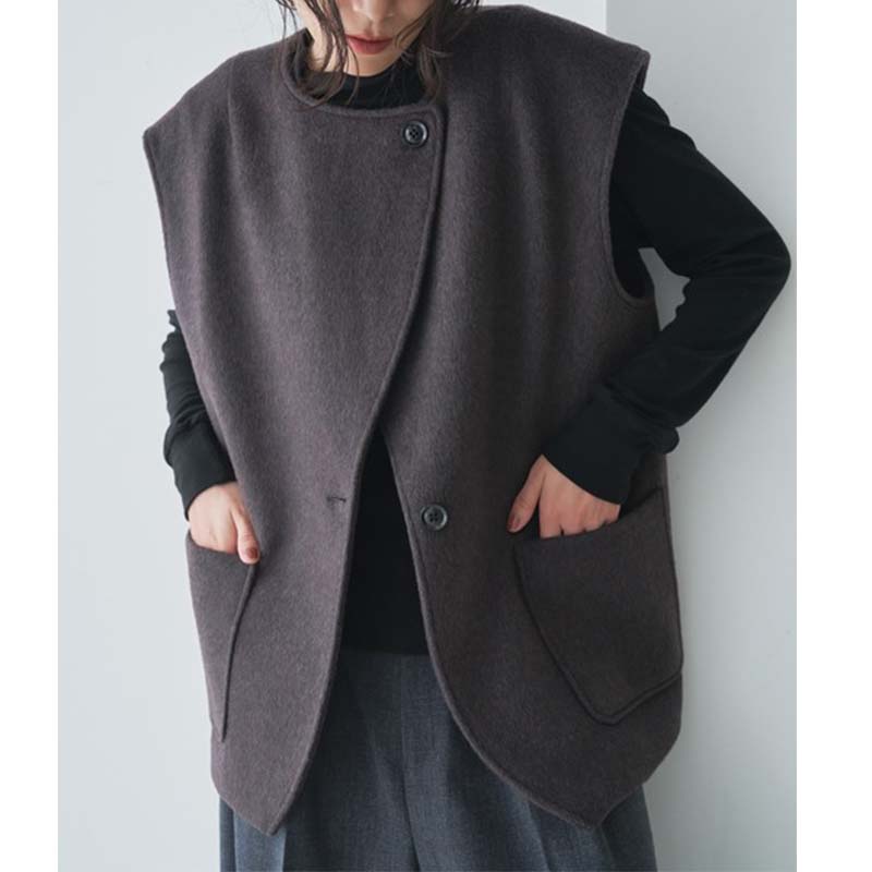 Audrey and john wad ウールビーバーワイドベスト /BR350